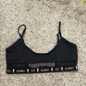 Sunny Co.‎ Woman’s Black Mesh Bikini Top Size XL